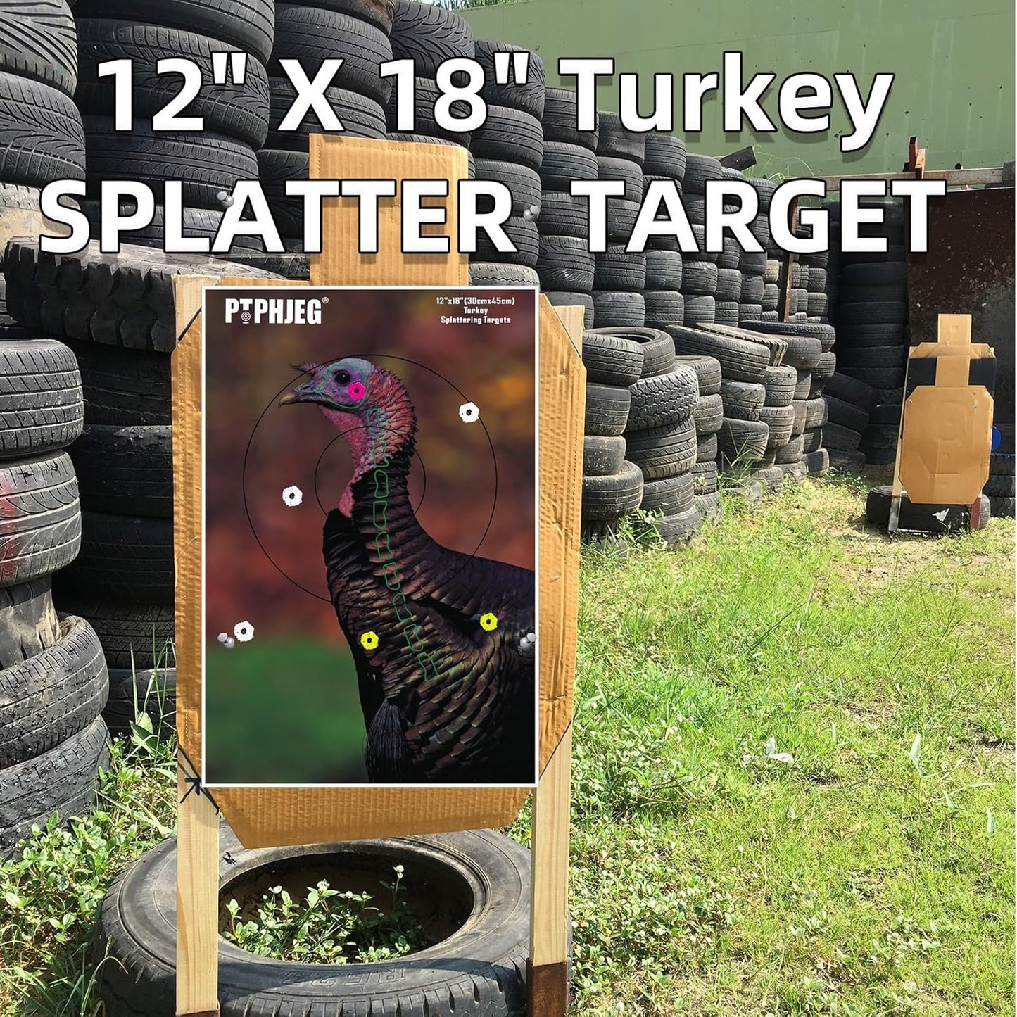Small Game Animal Targets by Photo-Realistic | Reflective Turkey Targets - 12"x18" - Instant Splatter for All Guns