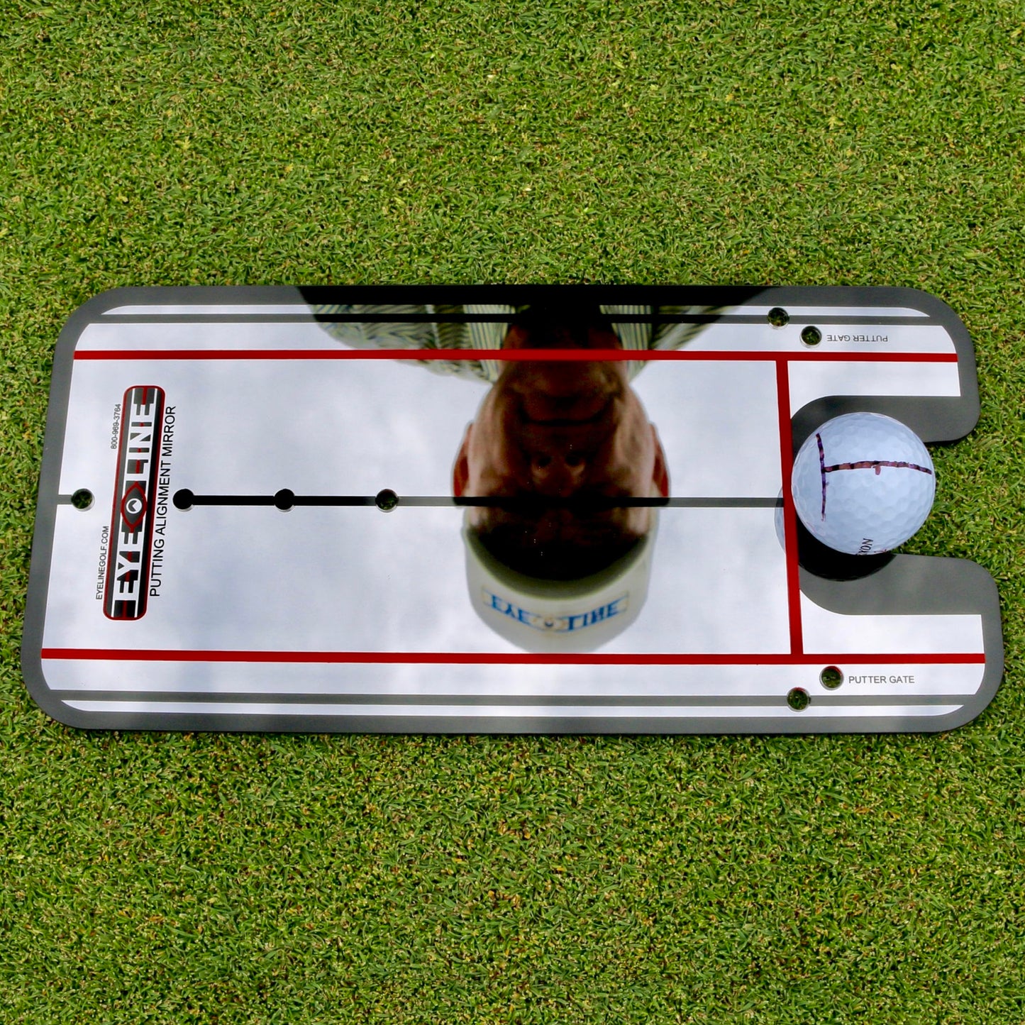 EyeLine Golf Putting Mirror, Alignment Training Aid Used by Tour Pros for Consistent Setup, Check Eyes-Shoulders-Putter Face for Improved Accuracy, Indoor-Outdoor (Putting Alignment Miror)