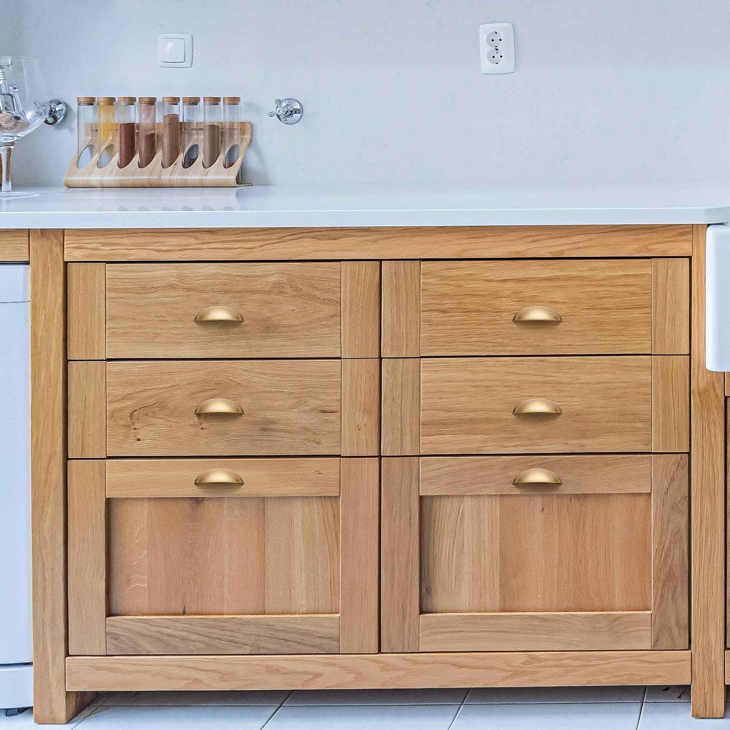 Ravinte 6 Pack 3" Drawer Pulls Champagne Bronze Cabinet Cup Pulls Kitchen Hardware Cabinet Handles Drawer Handles Knobs 3 inch Hole Center