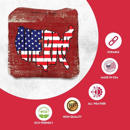 CornholeGamesUSA Pro Cornhole Bags - Set of 8 Regulation Tournament Bean Bags | Slick n Stick Design