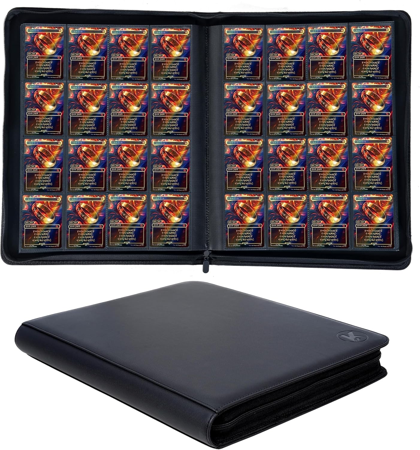 Skiennix 1000+ Pockets Trading Card Binder - 16-Pocket Album for MTG & Sports Cards (Black)