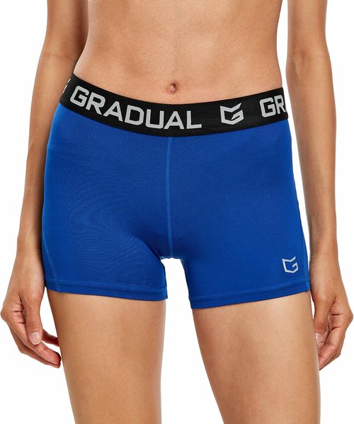 G Gradual Women's Spandex Compression Volleyball Shorts - 3"/7" Workout Pro Shorts for Enhanced Performance