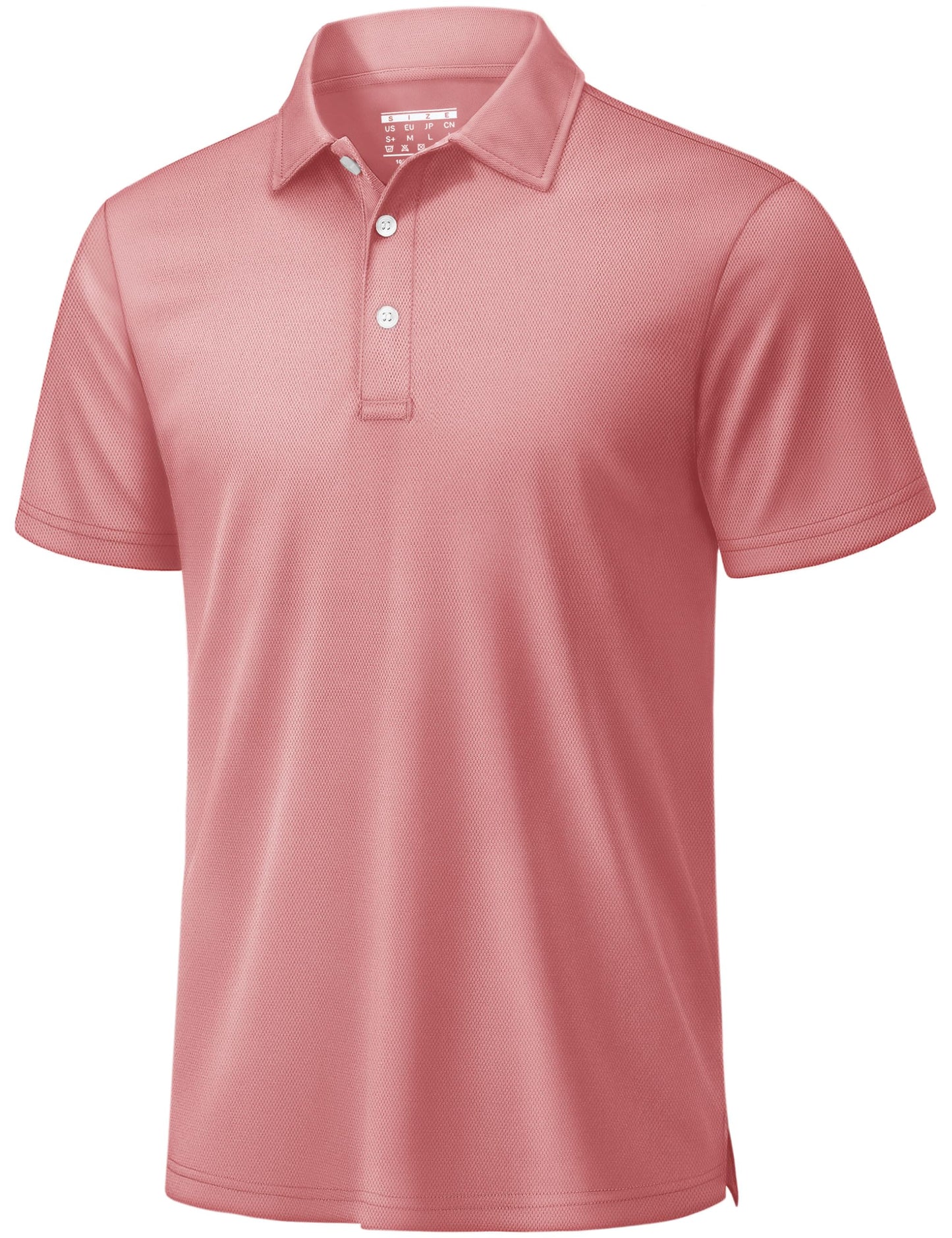 TACVASEN Mens Golf Shirt Dry Fit Mens Polo Shirts Short Sleeve Performance Golf Polos for Men with Collar Work Shirts Dark Pink, XL