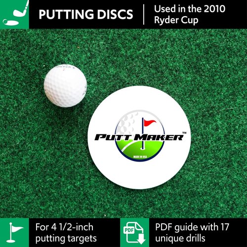 Putt Maker Putting Discs 4-Pack, Great Gift for Golfers, Golf Training Disk Accessories, Indoor/Outdoor Practice Aid, Flat Cup Ghost Hole, Great Golf Simulator Hole: Made in USA