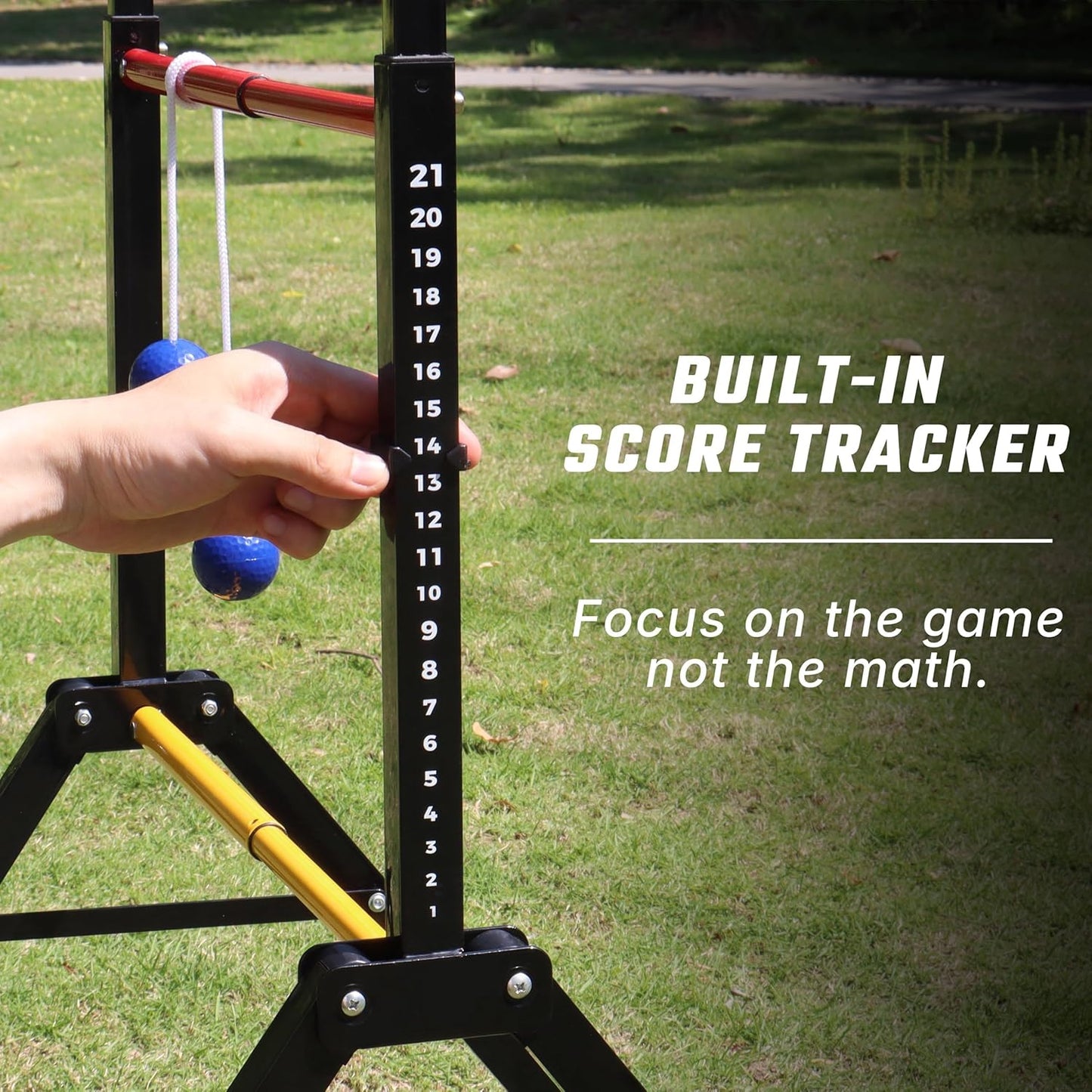 Steel Ladder Ball Game Set - Assembly-Free Ladder Toss with 6 Bolas, Scorekeeper & Carry Case | Outdoor Fun for Family