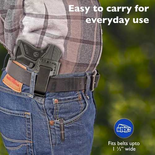 DeSantis Insider Gun Holster - Conceal Carry IWB Holster for Men & Women, Fits the Ruger LCP II, Ruger LCP Custom, Ruger LCP Max, Taurus Spectrum .380 - Right Hand Draw, Black