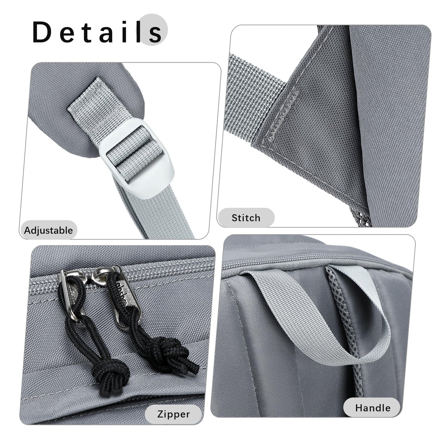 abshoo 32L Backpack for School College Bookbag Middle High School Backpacks Casual Daypack Travel Backpack (Grey)