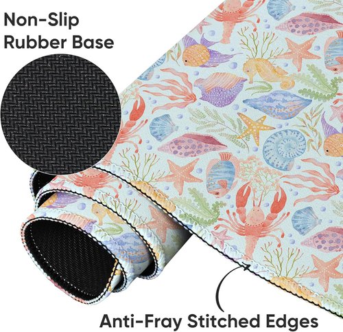 Icolor XXL Extended Gaming Mouse Pad - Non-Slip Base with Stitched Edges | 35.4 x 15.7 in Desk Mat for Home Office & Gamers