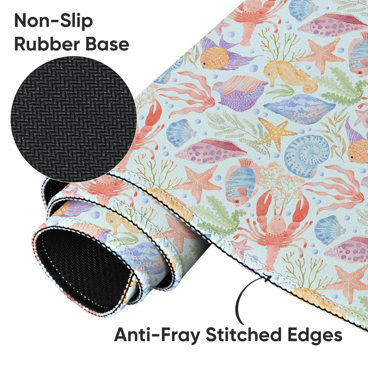 icolor Extended Gaming Mouse Pad,Stitched Edges XXL Large Desk Mat,Non-Slip Base Keyboard Desk Pads for Home Office & Gamers,35.4 x 15.7 in Desk Blotter Pad Protector