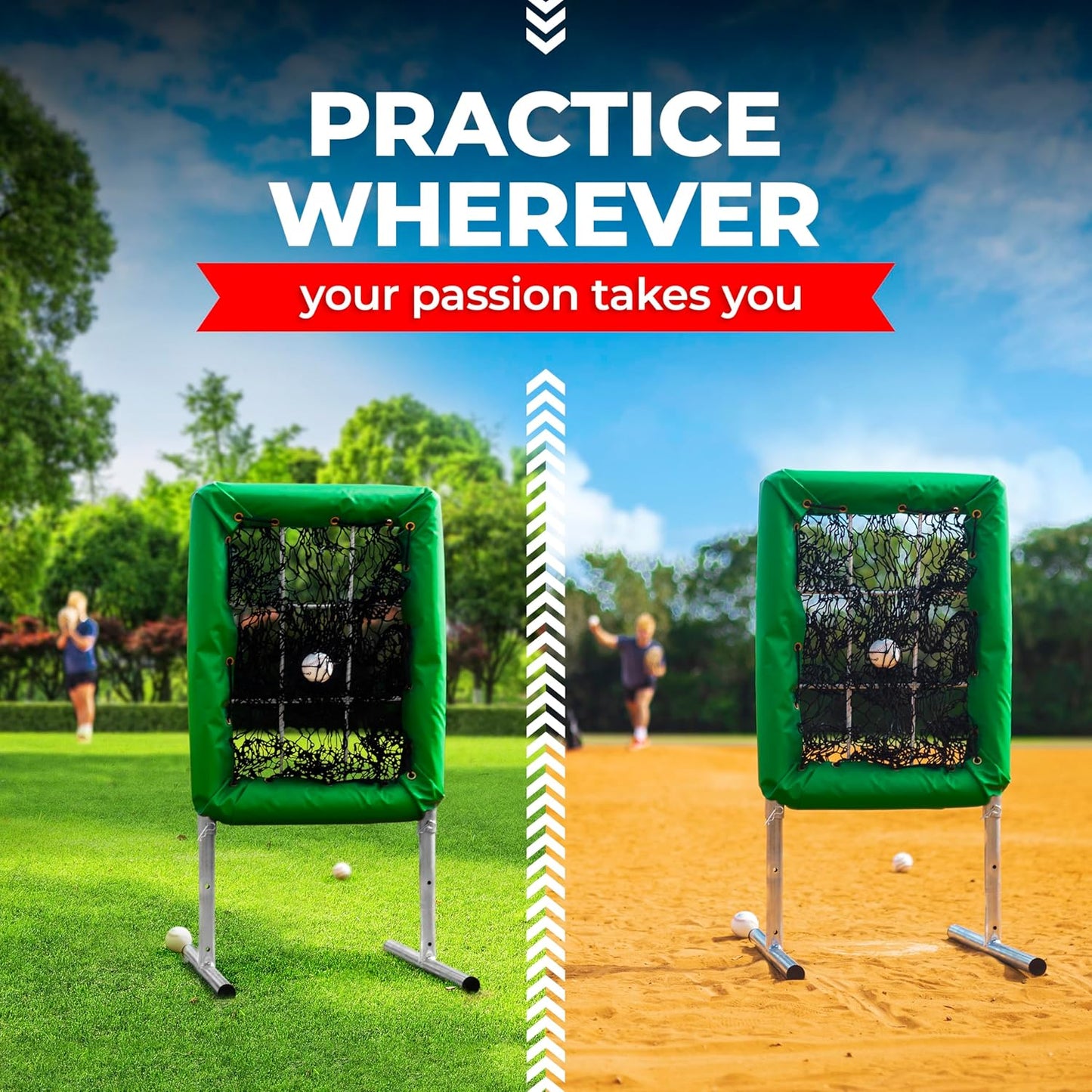Velocity 9 Hole Pitch Master Pro Edition - Professional Baseball Pitching Net - Heavy-Duty & Portable Training Equipment