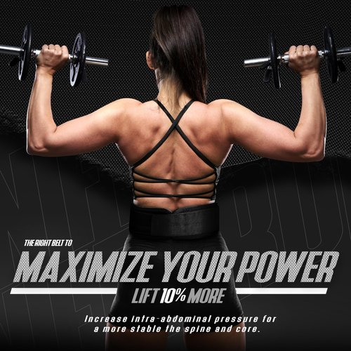 DXM SPORTS Self-Locking Weight Lifting Belt - Men Women Gym Fitness Strength Training, Bodybuilding Powerlifting Weightlifting Workout, Deadlift Squat, Pro Exercise Belt (Black, Medium)