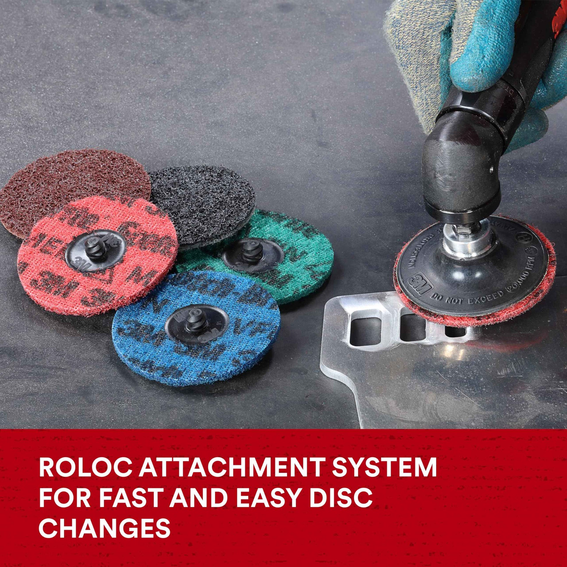 Scotch-Brite Precision Surface Conditioning Disc, Roloc TR, Very Fine, Ceramic, Nonwoven Fiber, Easy Change, 3 in, 25/Inner, 100/Case, Dispenser Pack