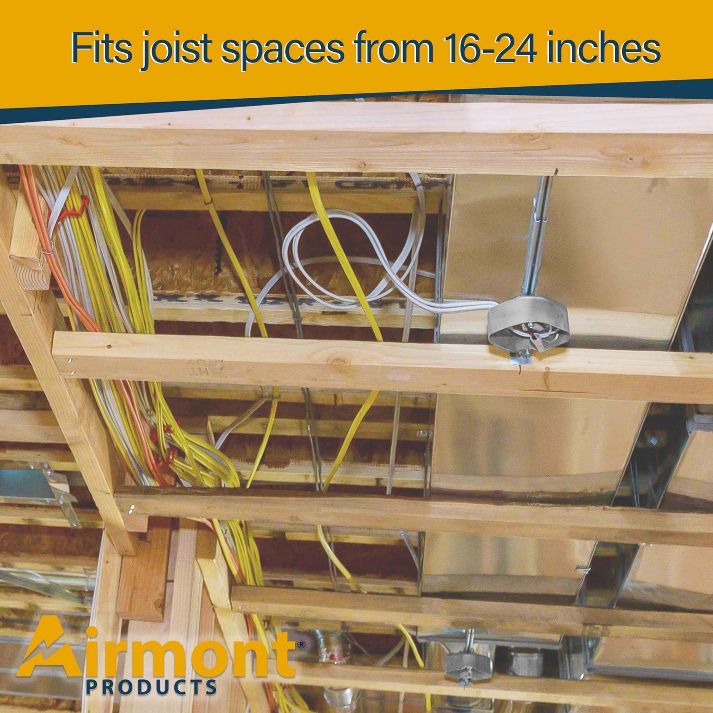 Round PVC Electrical Box with Adjustable Bar, for New Work, Bar Adjusts from 16 to 24 Inches, Grey Fixture Box, 20 Cubic Inch Capacity, Supports Up to 50 lbs., for Non-Metallic Sheathed Cable