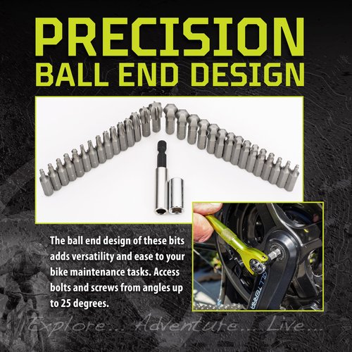 Kilimanjaro 36-Piece 1/4-Inch Drive Ball Head Bit Set – Metric, SAE & Torx Bits with Coupler & Magnetic Bit Holder – Compact Storage Case – 910539ECE