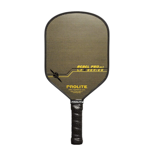 LX Series Pickleball Paddles | Hyperweave Carbon Fiber Pickleball Paddle | 14mm Poly Core | Pickleball Rackets Made in The USA Since 1984 (Rebel Pro XLT LX, Gold Fibers)