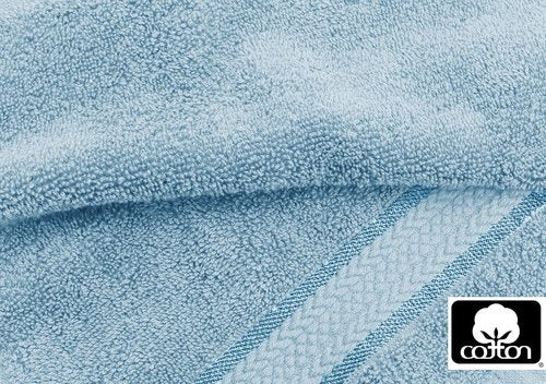COTTON CRAFT Ultra Soft 6-Piece Towel Set | 100% Cotton Quick-Dry Bath Towels, Hand Towels & Washcloths - Light Blue