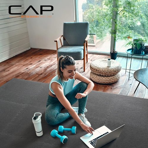 CAP Barbell Interlocking EVA Foam Puzzle Mat Tiles - 24" x 24" x 1/2" | Durable & Colorful Options