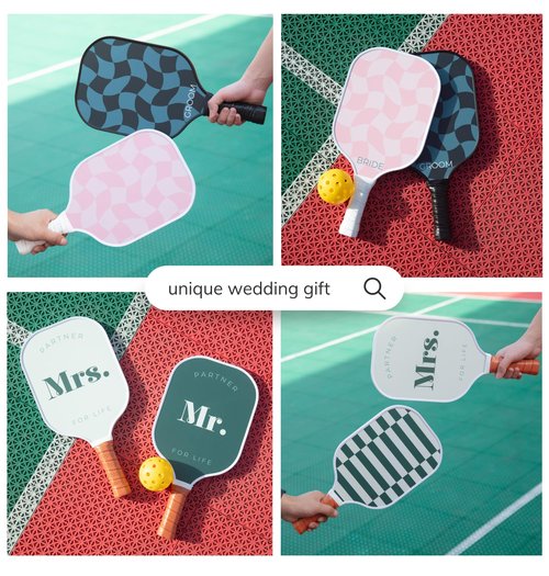 A Perfect Match Pickleball Paddle Set Engagement Gifts for Couples I I His and Hers Gifts I Includes 2 Pickleball Paddles, Carrying Bag and 2 Pickleballs