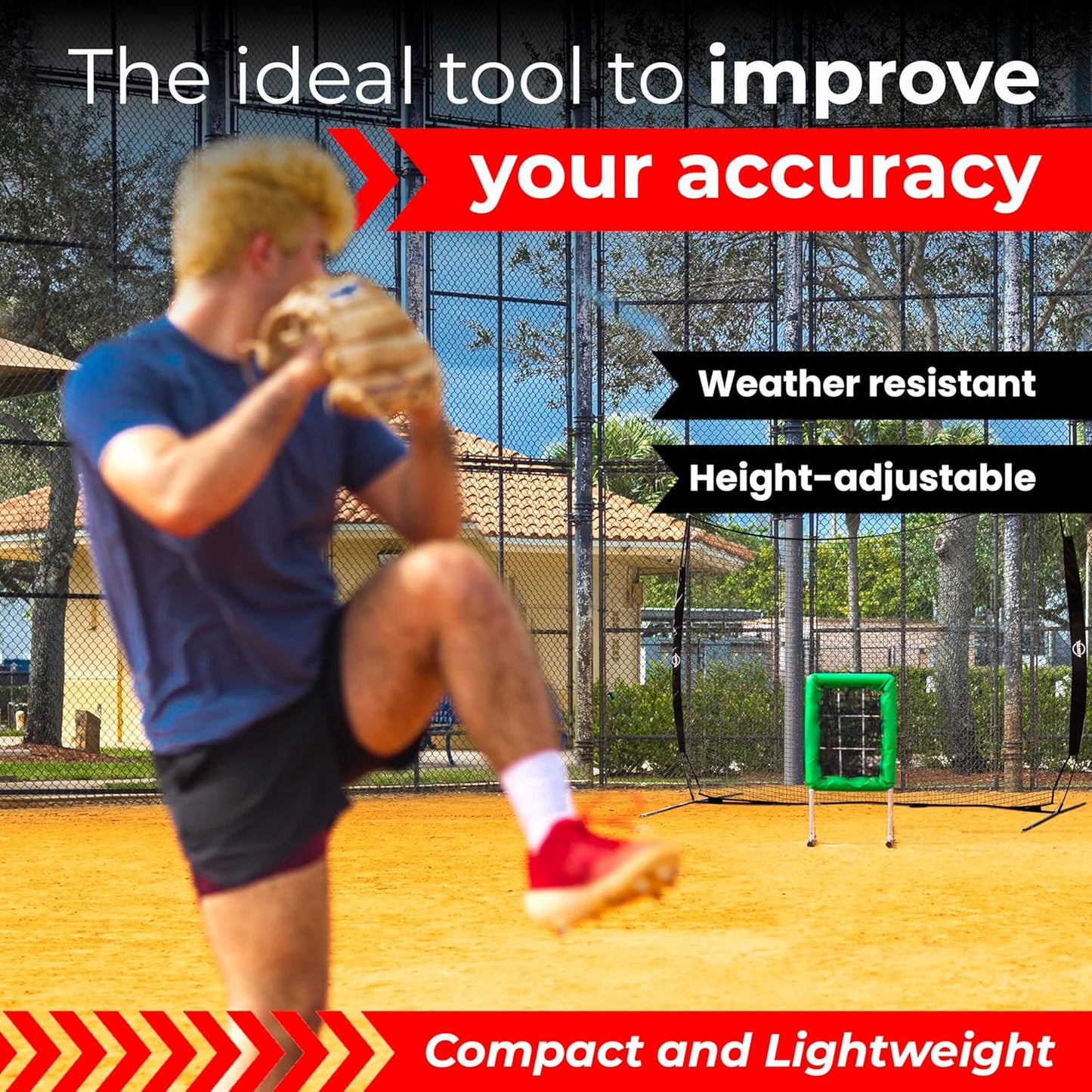 Velocity 9 Hole Pitch Master Pro Edition - Professional Baseball Pitching Net - Heavy-Duty & Portable Training Equipment