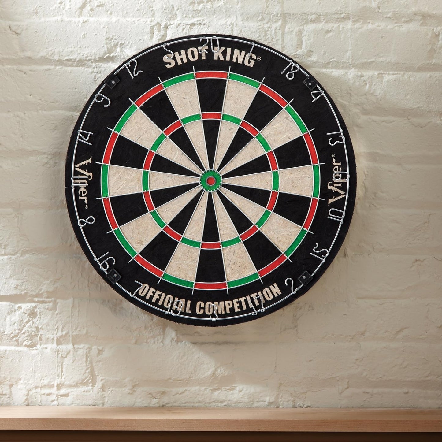 Viper by GLD Products Shot King Dartboard Set - Regulation Bristle Steel Tip with 6 Darts | Black
