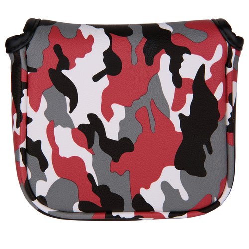 Golf Builder Camouflage Print Golf Square Mallet Putter Head Cover Golf Mallet Cover Synthetic Leather with Magnetic Closure (Red)