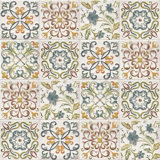 Wudnaye Bohemian Wallpaper Peel and Stick Faux Tile Contact Paper 17”×118” Tile Pattern Removable Self Adhesive Wallpaper for Backsplash Waterproof Contact Paper for Kitchen Cabinets Vinyl Decorative