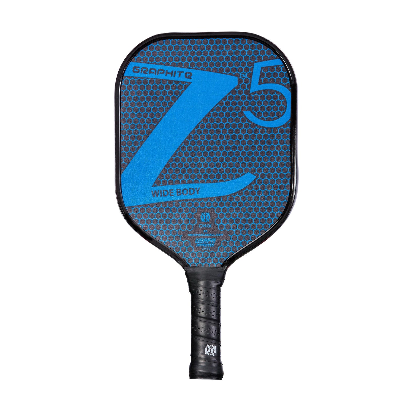 ONIX Graphite Z5 Pickleball Paddle (Graphite Carbon Fiber Face with Rough Texture Surface, Cushion Comfort Grip and Nomex Honeycomb Core for Touch, Control, and Power),Blue