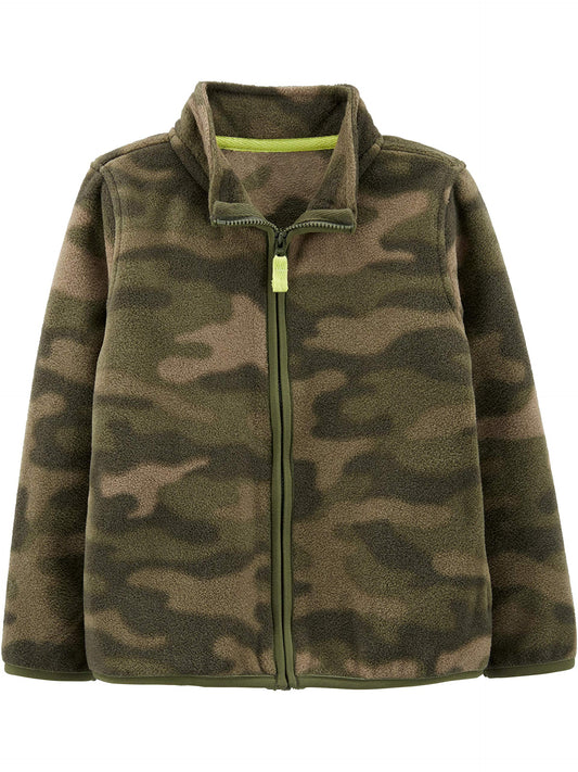 Simple Joys by Carter's Toddler Boy's Full-zip Fleece Jacket Outerwear, Camo, 5T