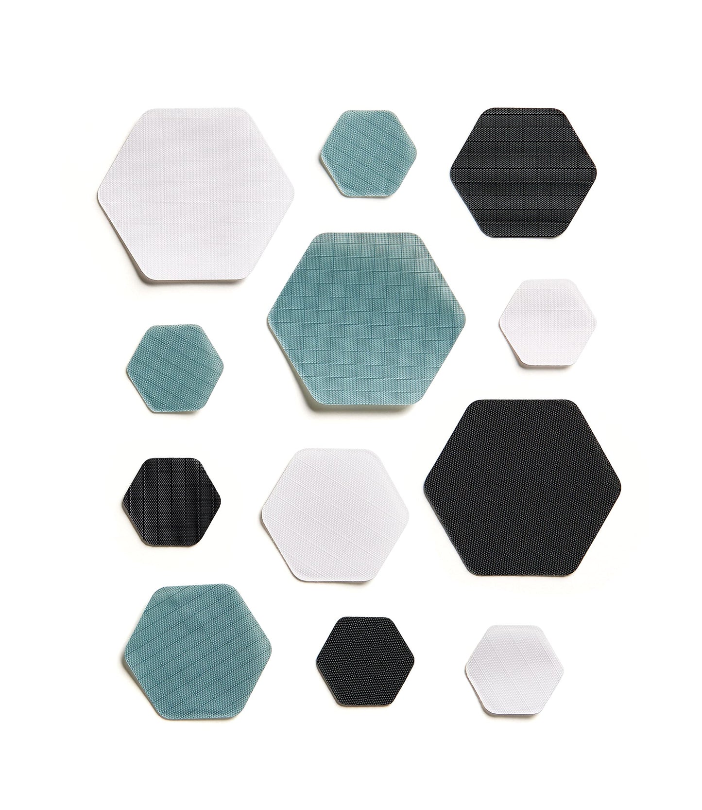 HEX Triple - Three Colour Kits - Hexagonal Down Jacket Self-Adhesive Repair Patches