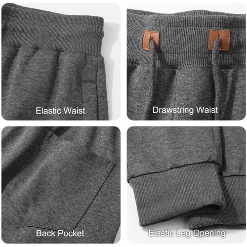 Surenow Men's Athletic Sweatpants Active Workout Jogger Pants for Men with Pockets Tapered Drawstring Gym Running Track Pants Dark Gray
