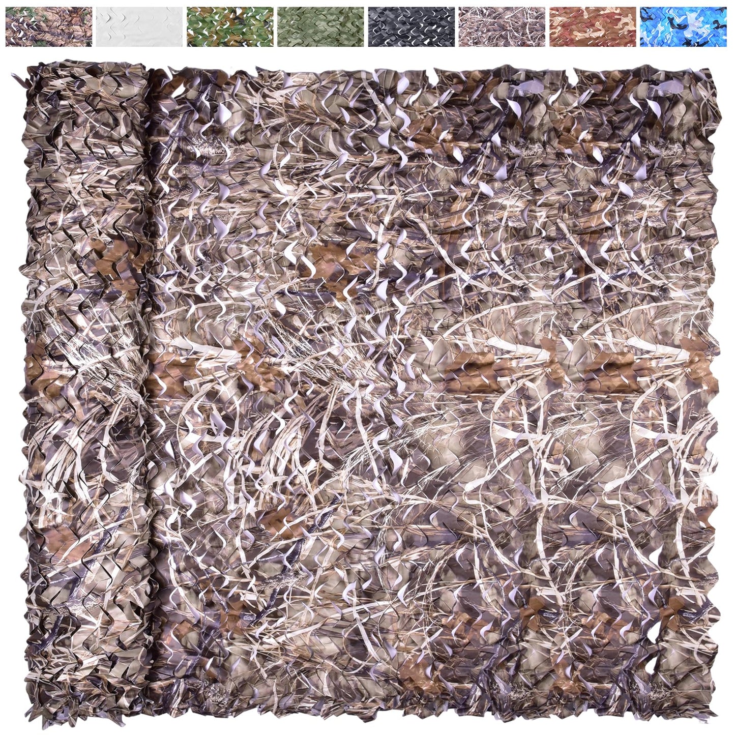 Yeacool Camo Netting Camouflage Netting Bulk Roll Burlap Camo Tarp Sunshade Net for Hunting Blind Dinosaur Birthday Military Theme Party Decoration Bird Watching(Dry Grass, 6.5ftx4.9ft, 2m*1.5m)