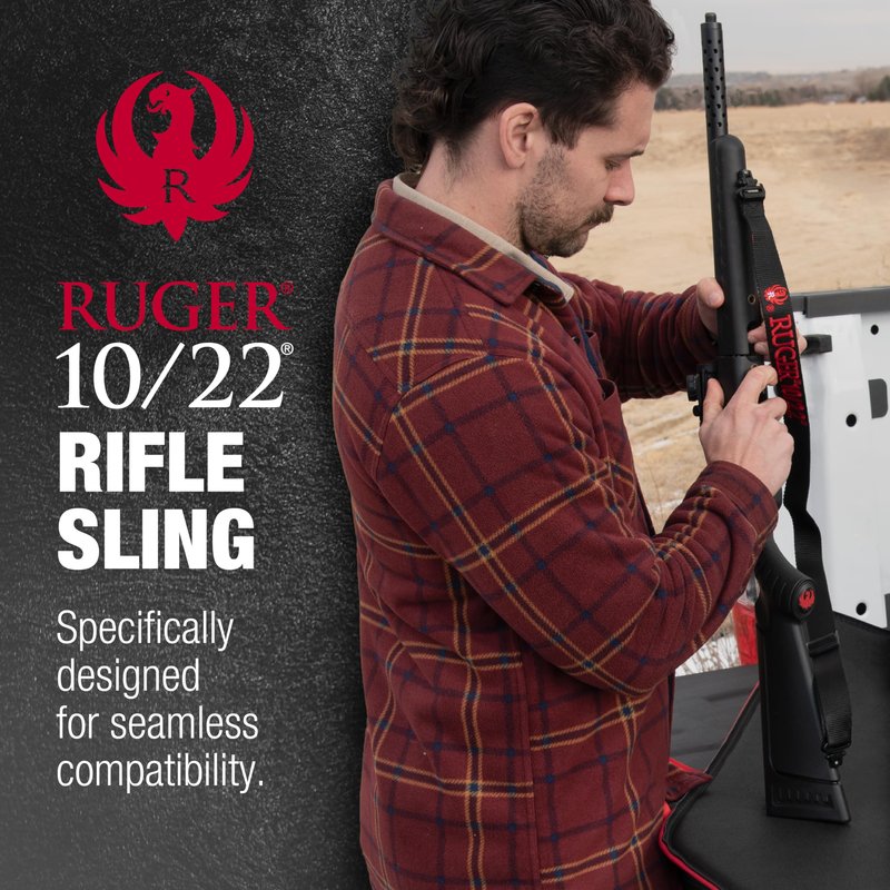 Allen Company Ruger 10/22 Rifle Sling with Swivels (up to 500 lbs) 22" to 40" Adjustable Fit - 2 Point Gun Sling - 1.25" Webbing - Includes Mounting Hardware - Rifle Accessories, Shooting Accessories