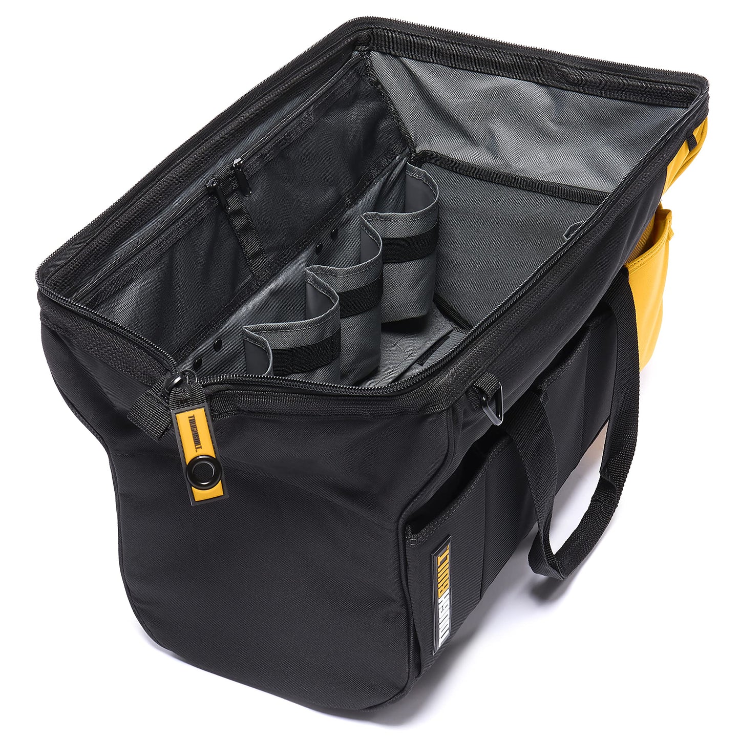 ToughBuilt – 20" Massive Mouth Tool Bag, Heavy-Duty 1680D Ballistic Fabric Wide-Opening Bag with Rigid Frame, Waterproof Hard Base & Reinforced Handles