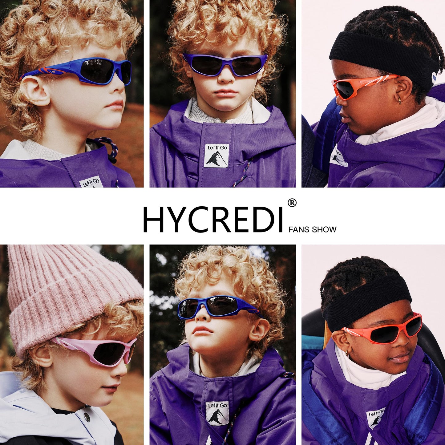 Hycredi Kids Sports Polarized Sunglasses- Unbreakable Baseball Running Cycling Golf Sun Glasses for Boys Girls Age 4-12 - Blue/Gray Lens