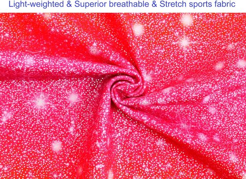Domusgo Sparkly Gymnastics Leotards for Girls - One-Piece Pro Unitard with Shorts