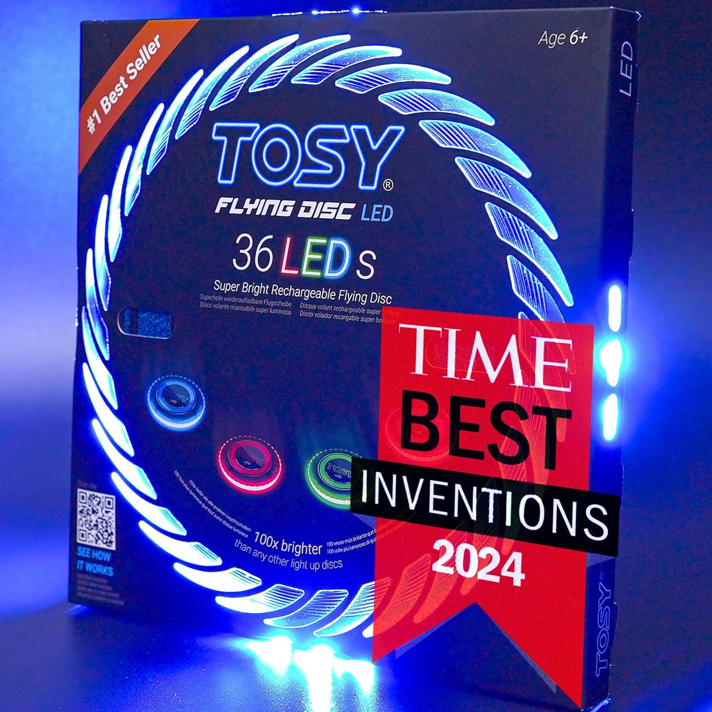 TOSY Flying Disc - Super Bright RGB LED Lights | Rechargeable & Waterproof | Perfect for Kids & Teens