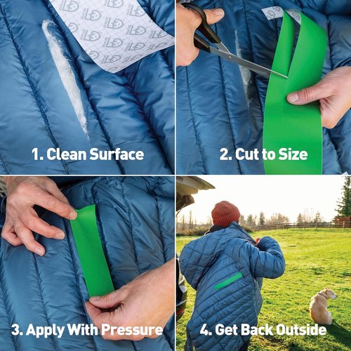 GEAR AID Tenacious Tape - 3” x 20” Clear Vinyl Gear Repair Tape with (2) 1.5” Hex Patches for Outdoor Gear