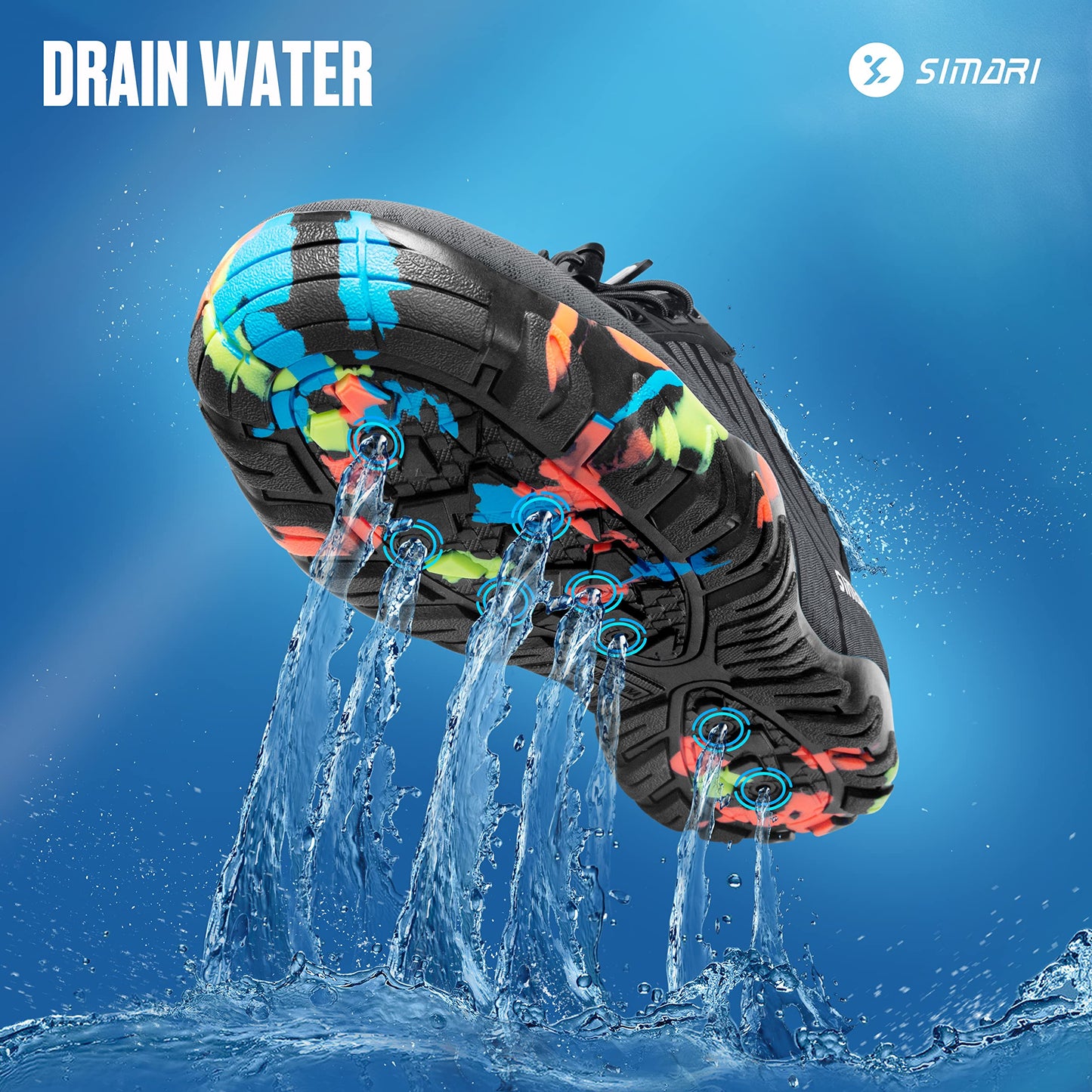SIMARI Water Shoes Men Women Quick Dry Aqua Sock Beach Barefoot Athletic Swim Sport Shoes for River Pool Lake Surfing Kayaking Diving Boating Walking Hiking Training WP002