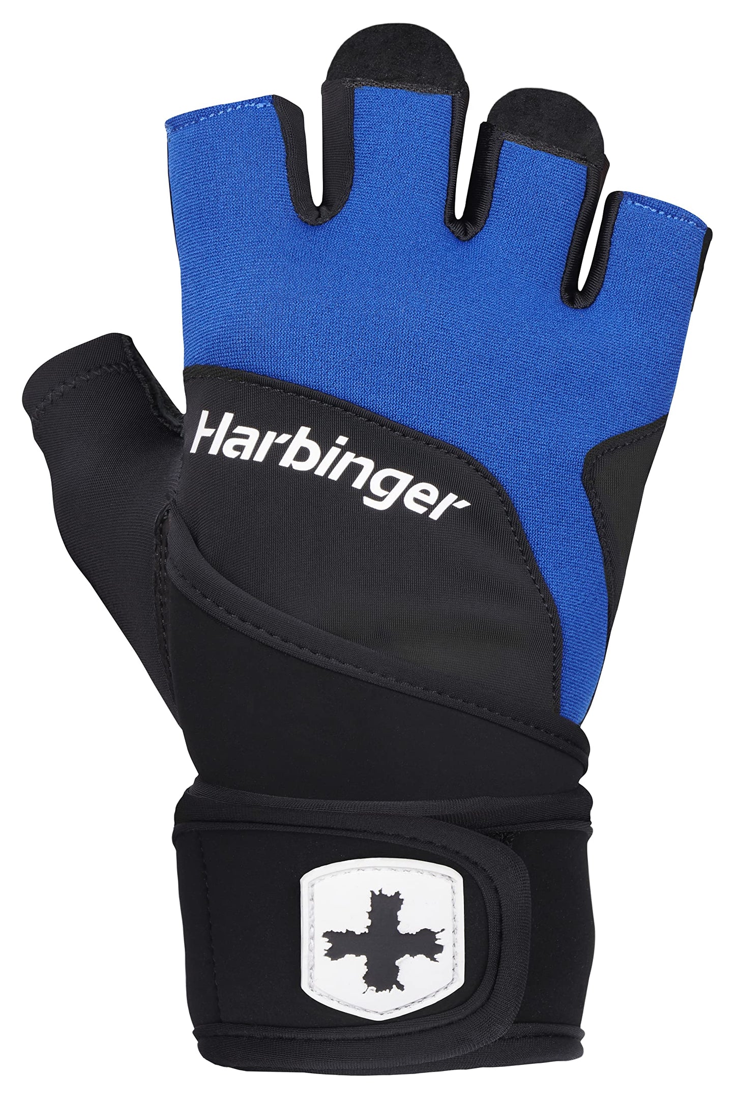 Harbinger Training Grip Wristwrap Weight Lifting Gloves, Unisex, Medium, Blue