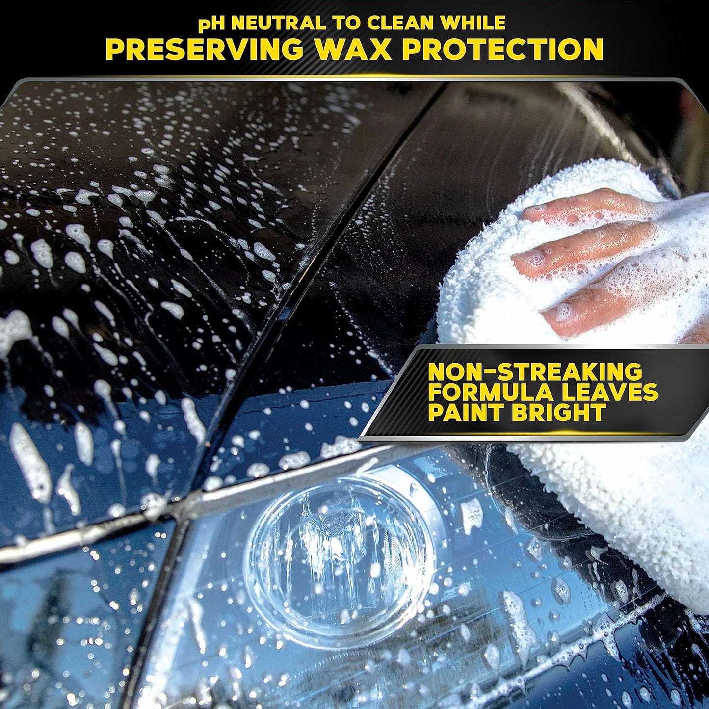 Meguiar's Deep Crystal Car Wash - pH Balanced Shampoo for Glossy Finish & Wax Protection | 64 Oz