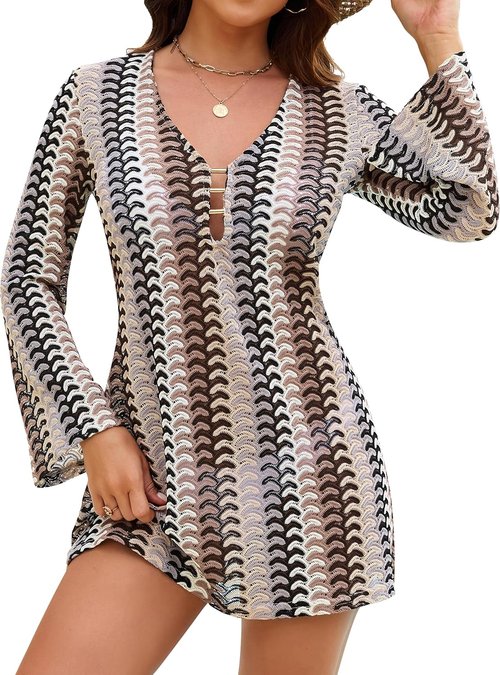 Blooming Jelly Women's Beach Cover Up - Crochet Knit Swimsuit Dress for Summer 2026 | Hollow Out Design