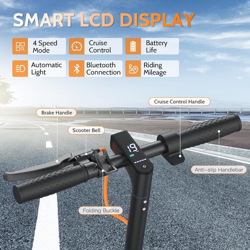 Aovowheel Electric Scooter - High-Speed Folding E-Scooter with Long Range & Solid Tires | 250W-500W Motor