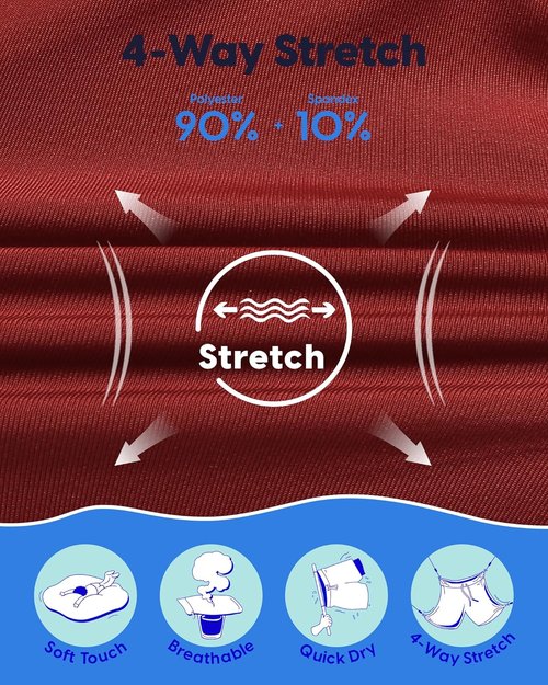 Maamgic Men's Swim Trunks - 5.5 Inch Quick Dry Board Shorts with Compression Liner & Zipper Pockets