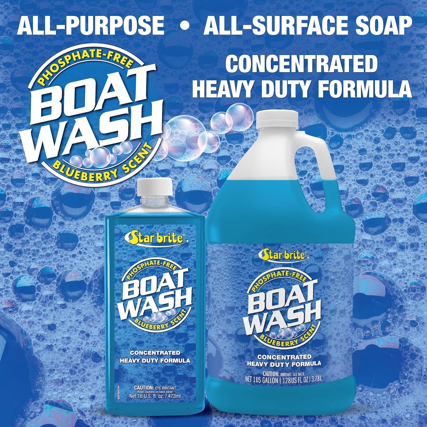STAR BRITE Concentrated Boat Wash - Heavy-Duty Non-Streak Formula for Sparkling Hulls & Decks - 128 OZ Gallon