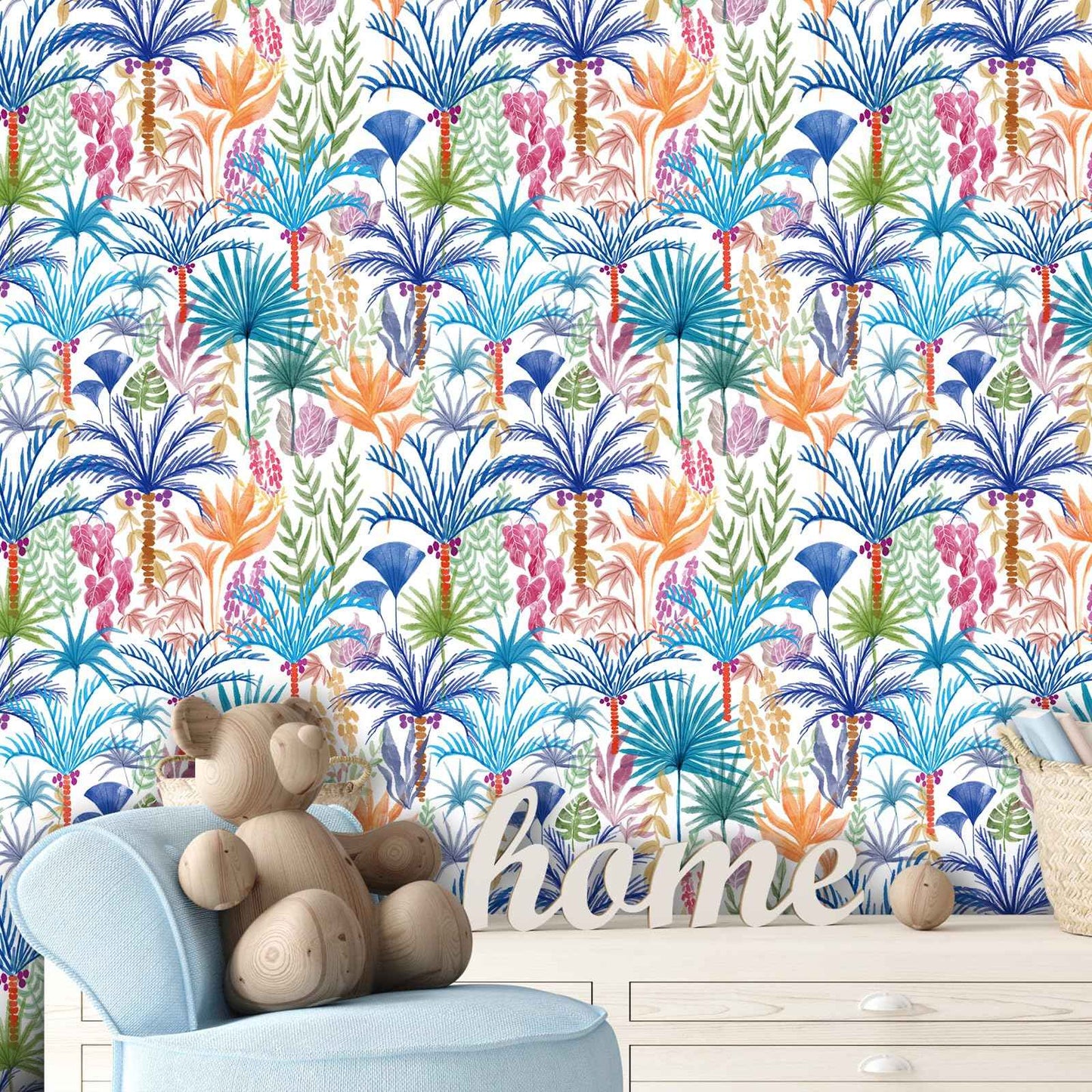practicalWs Boho Peel and Stick Wallpaper Floral Decorative Wallpaper Beach Tropical Coconut Tree Self Adhesive Wall Paper Vinyl Wrap Roll 17.7" x 118.1"