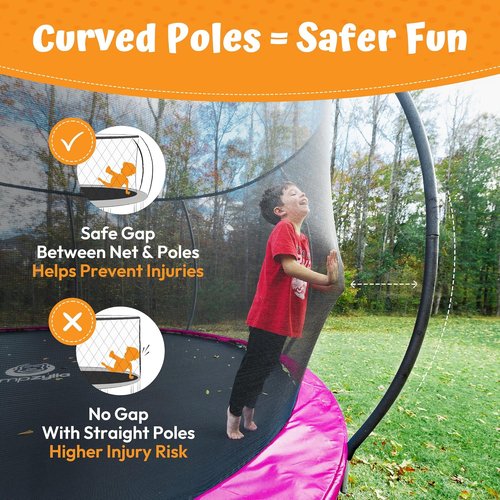 Jumpzylla Trampoline - Outdoor Recreational Trampoline with Enclosure & Ladder | ASTM Approved, Anti-Rust Frame, 8FT-16FT Sizes