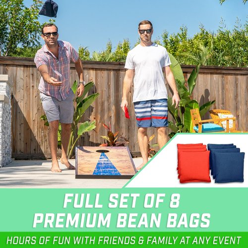 GoSports Portable Cornhole Set - Choose 4x2 ft or 3x2 ft | Includes 8 Bean Bags & Travel Case