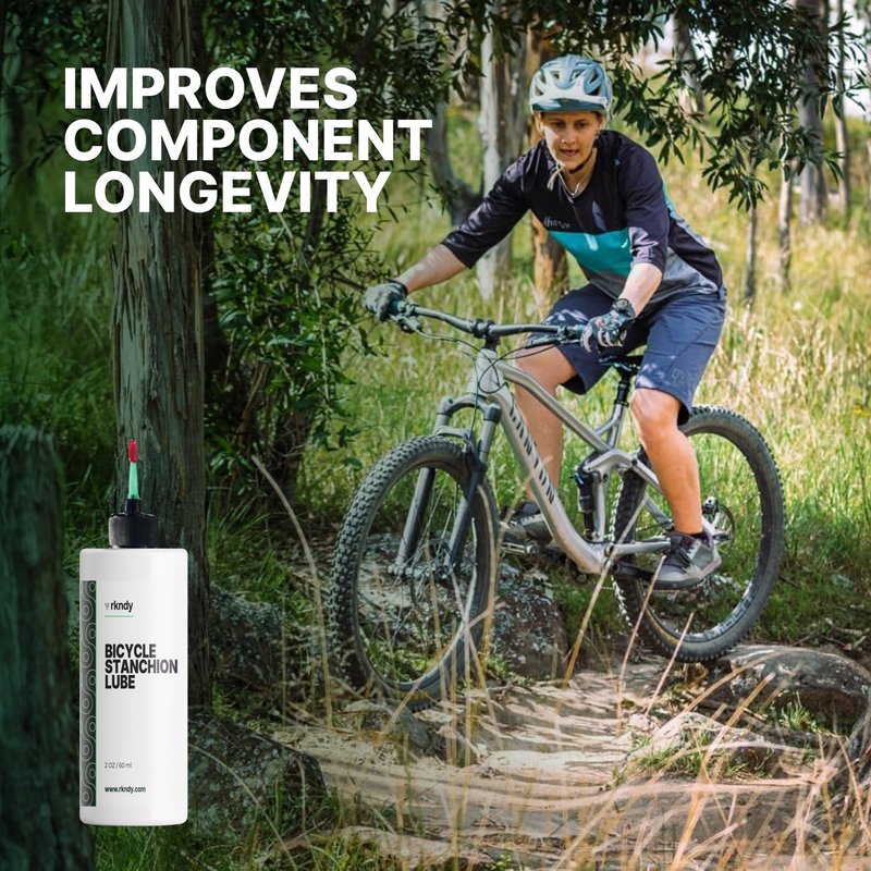 RKNDY Fork Stanchion & Shock Lube - Premium Bicycle/Bike Suspension Lubricant for Eliminating Rust, Dirt, and Contaminants from Seals, Ensuring Smooth Riding and All-Weather, Long-Lasting Protection