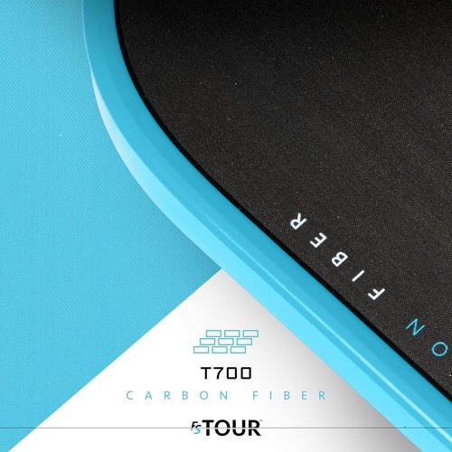 Franklin Sports Pro Pickleball Paddles - FS Tour Series Raw Carbon Fiber T700 - USA Approved | Unibody Design - Gray, Blue & Pink Options
