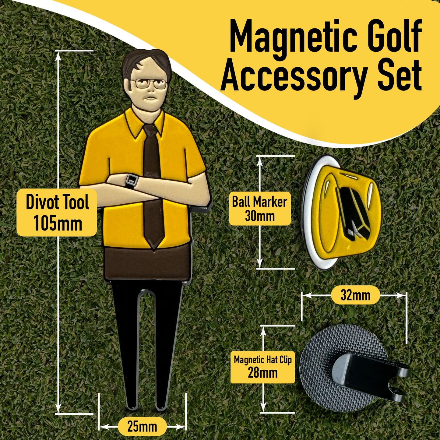 Uniporium Golf Divot Tool Gift Set – Magnetic Divot Tool, Ball Marker, Hat Clip, & Case Made in USA from Durable Rust-Free Material for Easy Ball Marking, Repairing Divots, and Perfect Golf Gifts